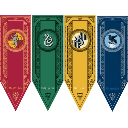 Harry Potter Gryffindor Slytherin Hufflerpuff Ravenclaw Flags